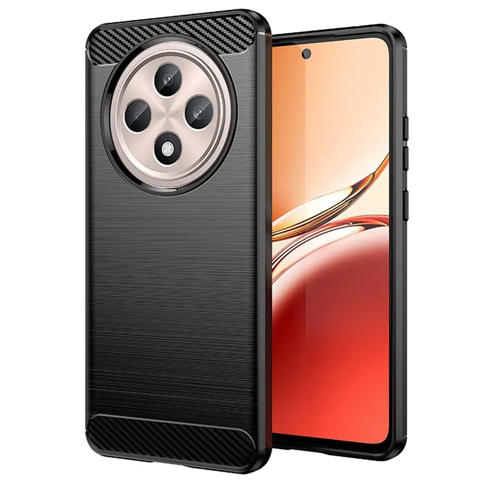 Custodia per Oppo Reno12 FS 5G / Reno12 FS 4G / Reno12 F 4G / Reno12 F, Techsuit, Carbonio, Nera - immagine 1