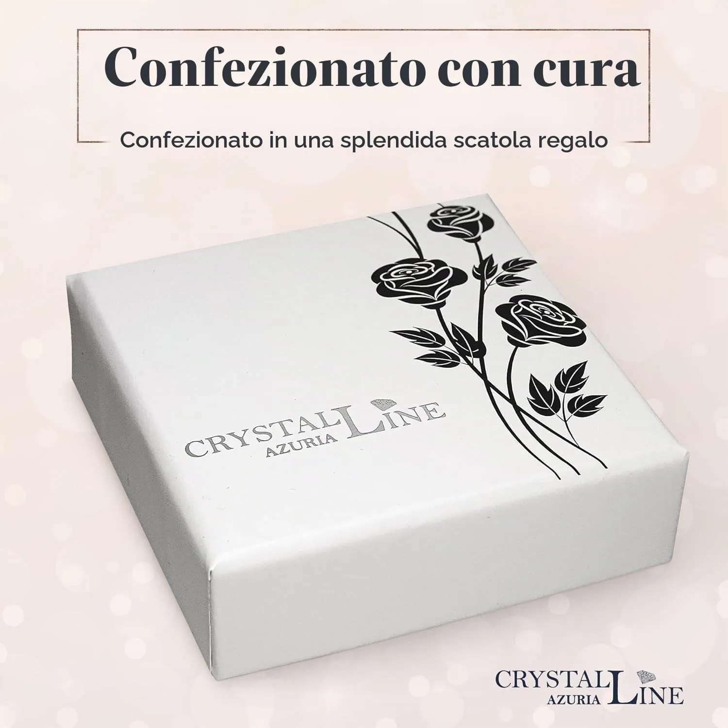 Crystalline Azuria Donna 18ct Placcato Oro Rosa Perla simulata Bianca Parure Collana con Ciondolo 45 cm Orecchini Pendenti Bracciale - immagine 6