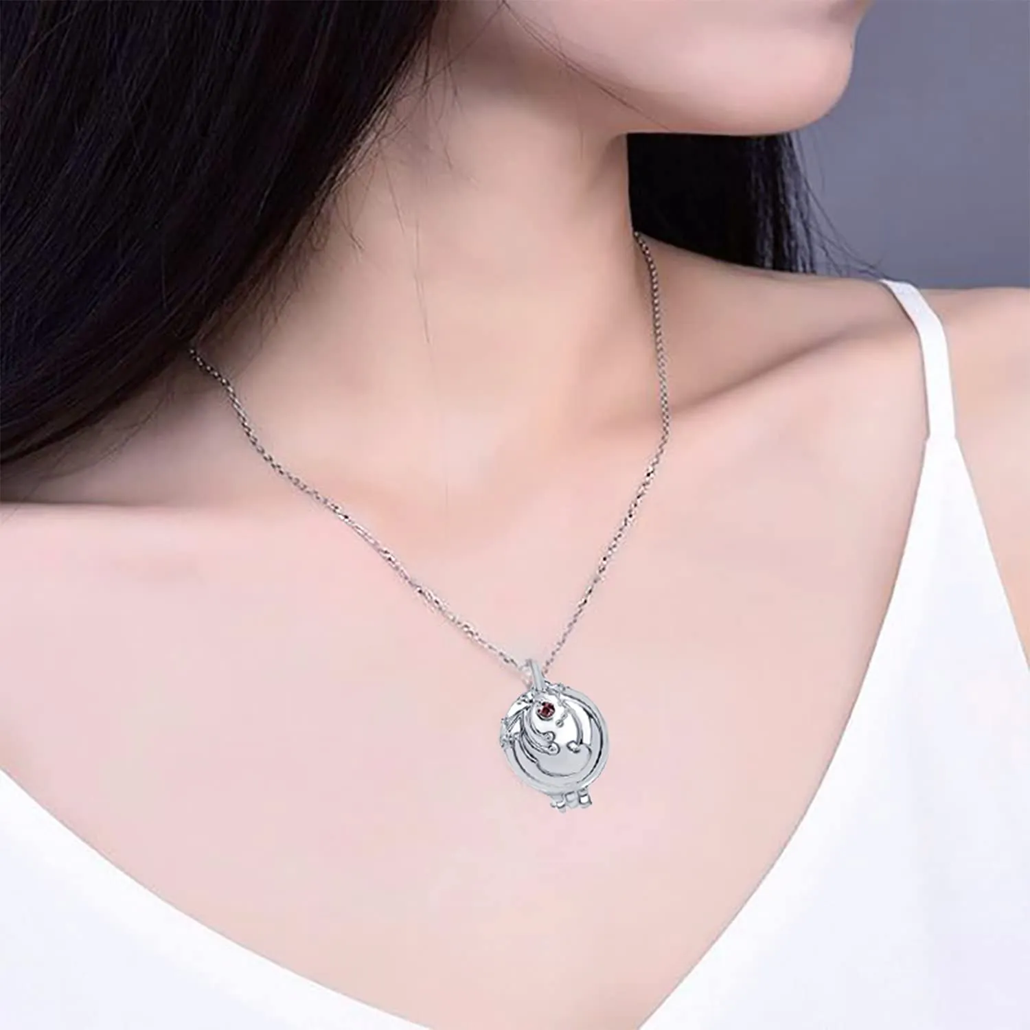 YouU Vampire Elena Gilbert Medaglione Verbena e Daywalking Katherine Collana Orecchini a bottone con Diamanti blu royal Anello Damon Salvatore - immagine 4
