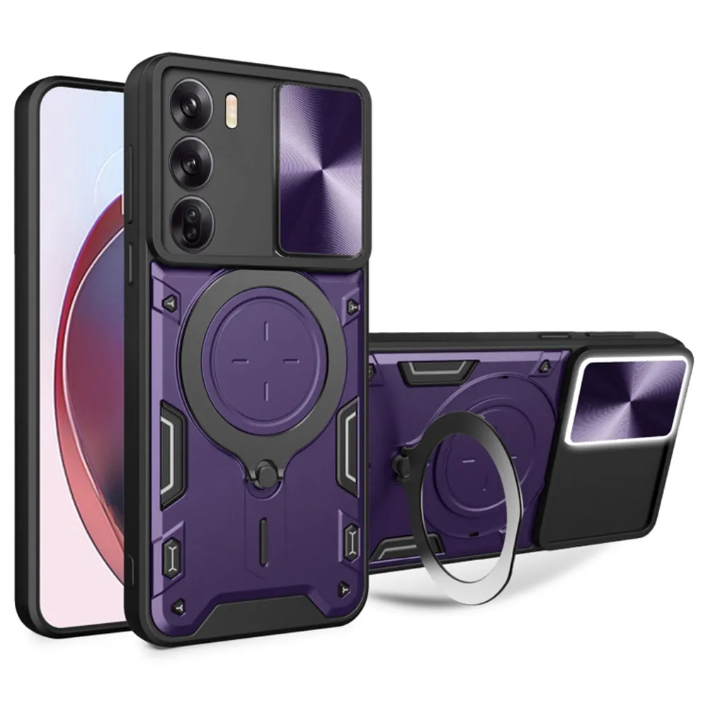 Custodia per Oppo Reno12, Techsuit, CamGuard Pro, Viola - immagine 1