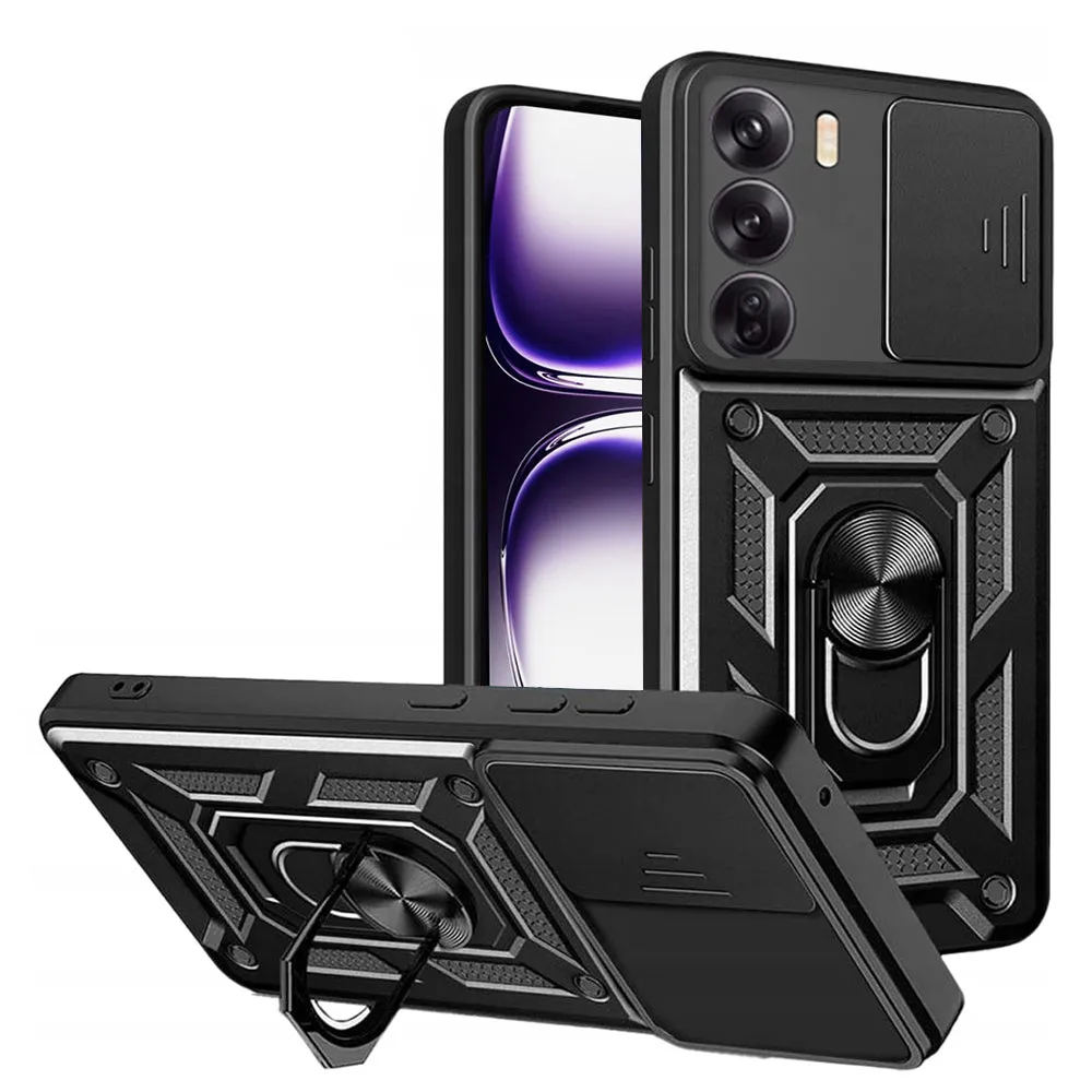 Custodia per Oppo Reno12, Techsuit, CamShield, Nera - immagine 1