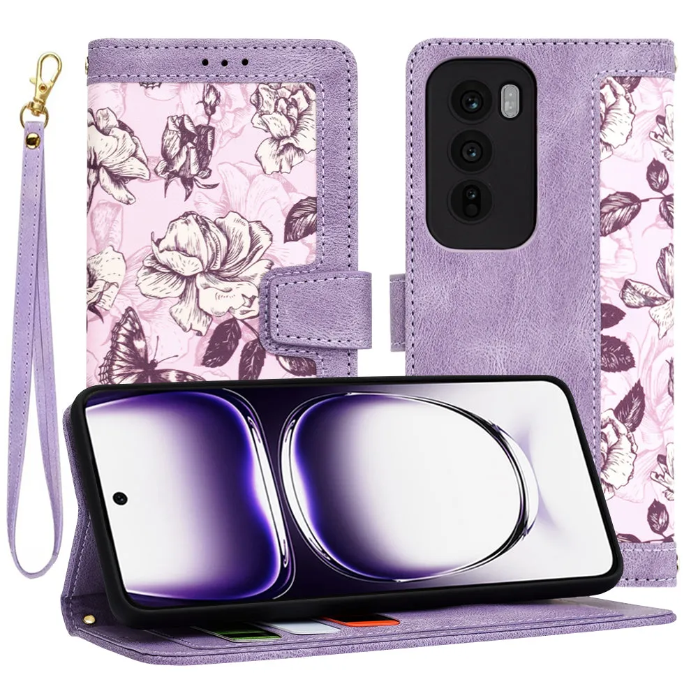 Custodia per Oppo Reno12, Techsuit, FlipCraft, Viola - immagine 1