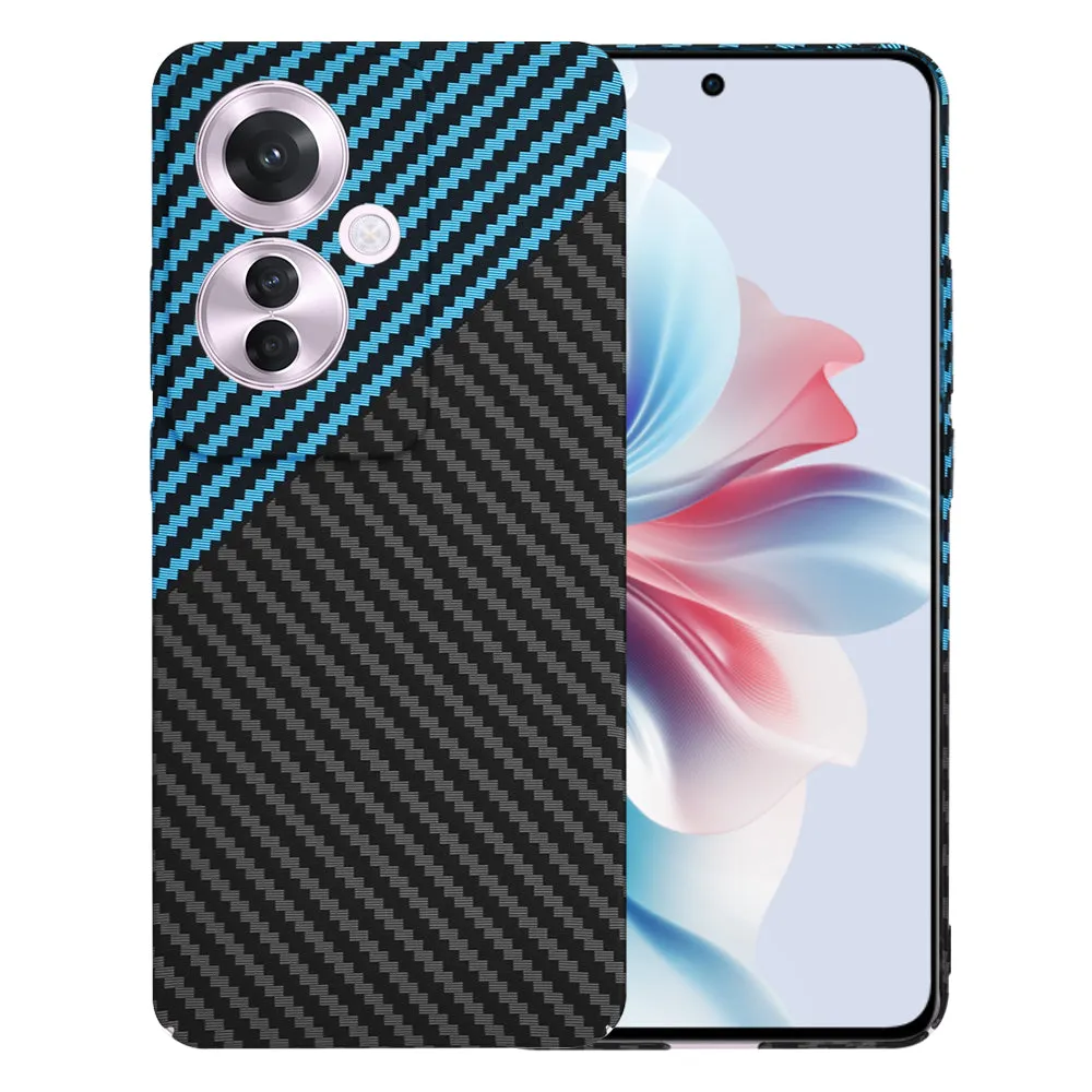 Custodia per Oppo Reno11 F, Techsuit, Carbonite FiberShell, Nero Bleu - immagine 1