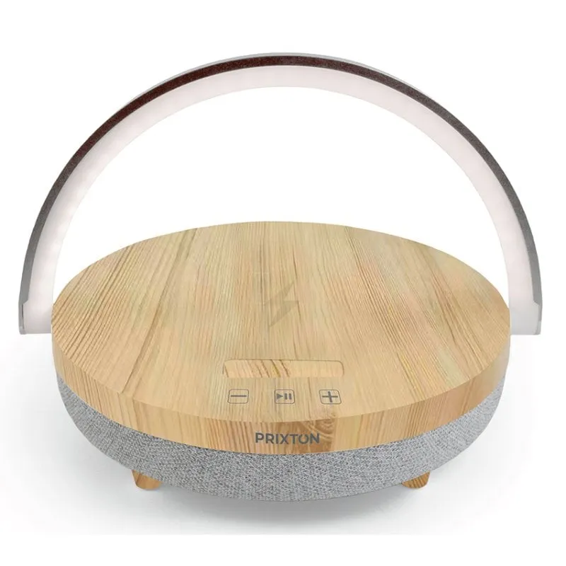 Altoparlante Prixton Legno Chiaro Altoparlante Bluetooth con Caricatore Wireless 10W Legno - immagine 1