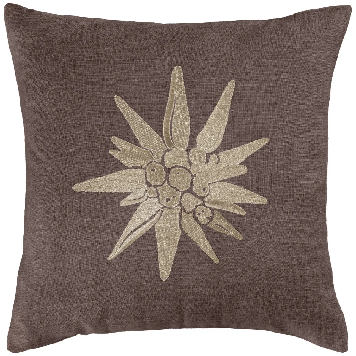 ERWIN M. Federa cuscino decorativo Alpino fantasia a fiori; 40x40 cm (LxL); marrone - immagine 1