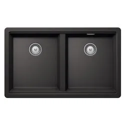 Lavello 2 vasche (75x45,6cm) BROOKLYN Nero assoluto Ruvido opaco BYKN200A13 - immagine 1