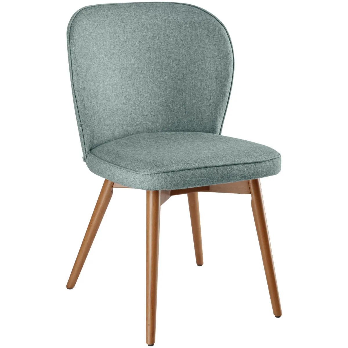 2x VEGA Sedia Lian in tessuto; 56x58x86 cm (LxPxH); seduta blu chiaro, struttura marrone chiaro; 2 pz. / Pacco - immagine 1