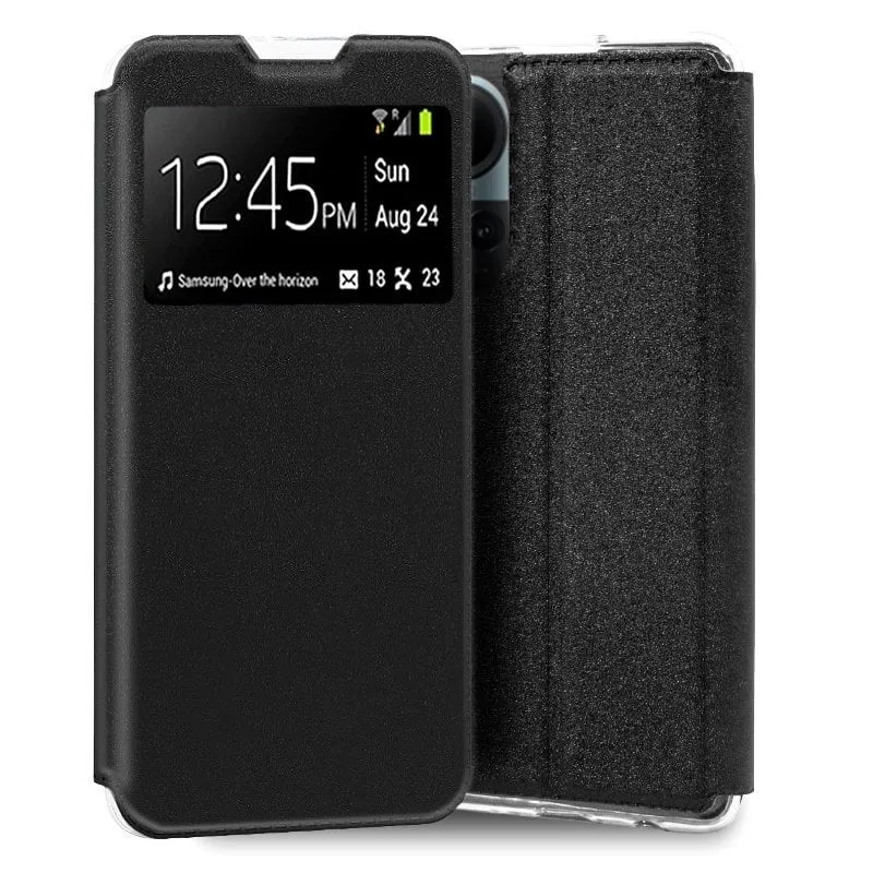 Custodia Flip Cover nera liscia e fresca per OPPO Reno10 5G/10 Pro 5G - immagine 1