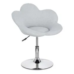 FLEUR Girevole Poltrona Cromo e Grigio chiaro - immagine 1