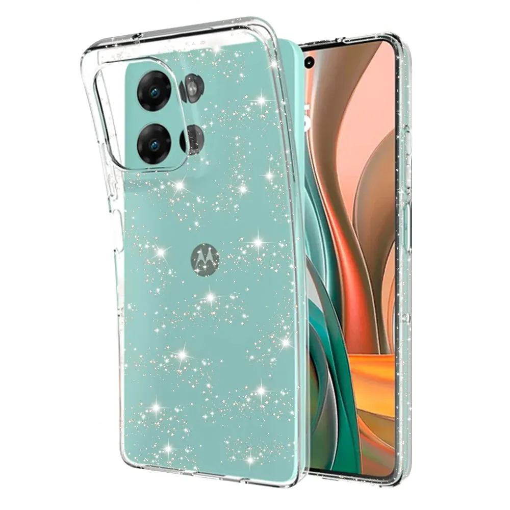 Custodia per Motorola Moto G75, Techsuit, SparkleSkin, Trasparente - immagine 1