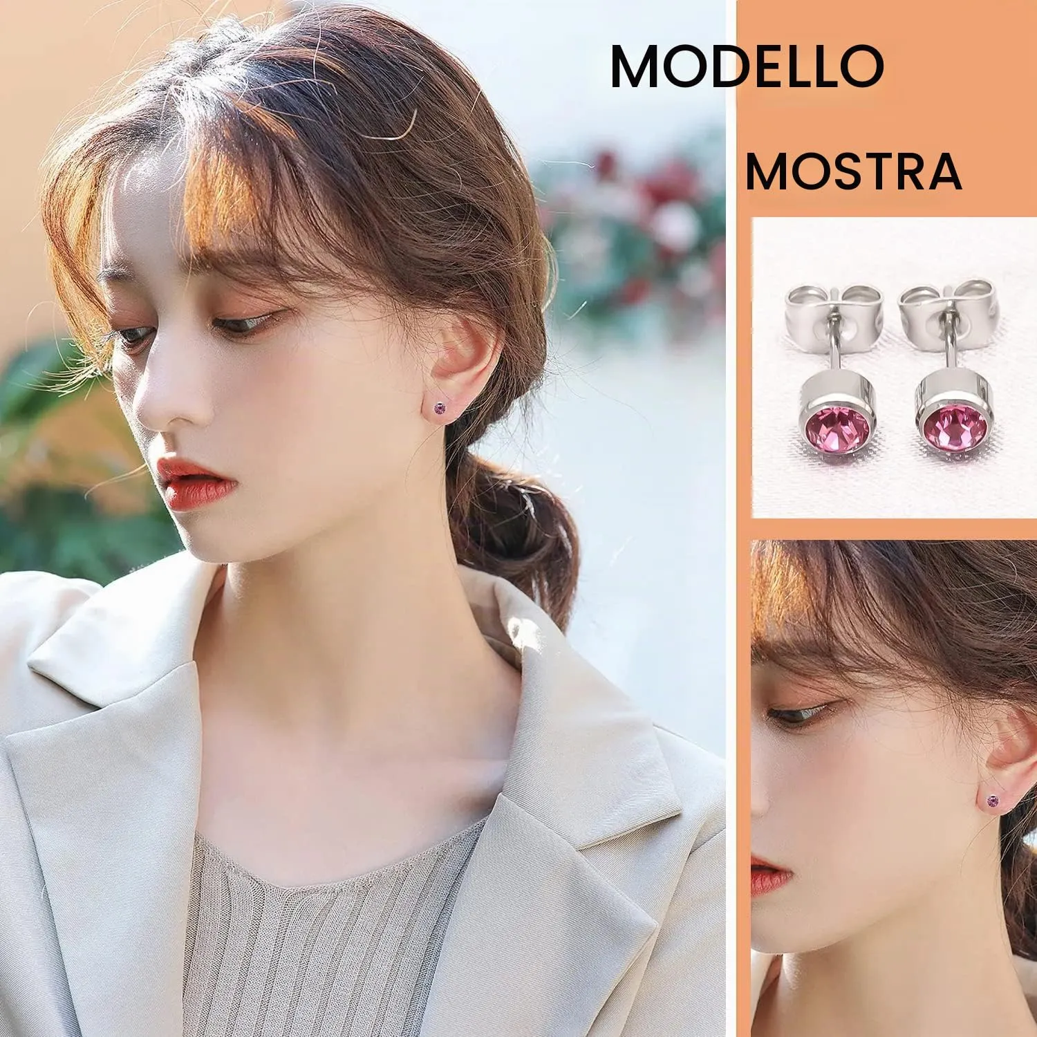 Artskin 3 paia di orecchini a perno da donna in titanio da ragazza orecchini in argento ipoallergenici senza nichel 4 mm a perno - immagine 5