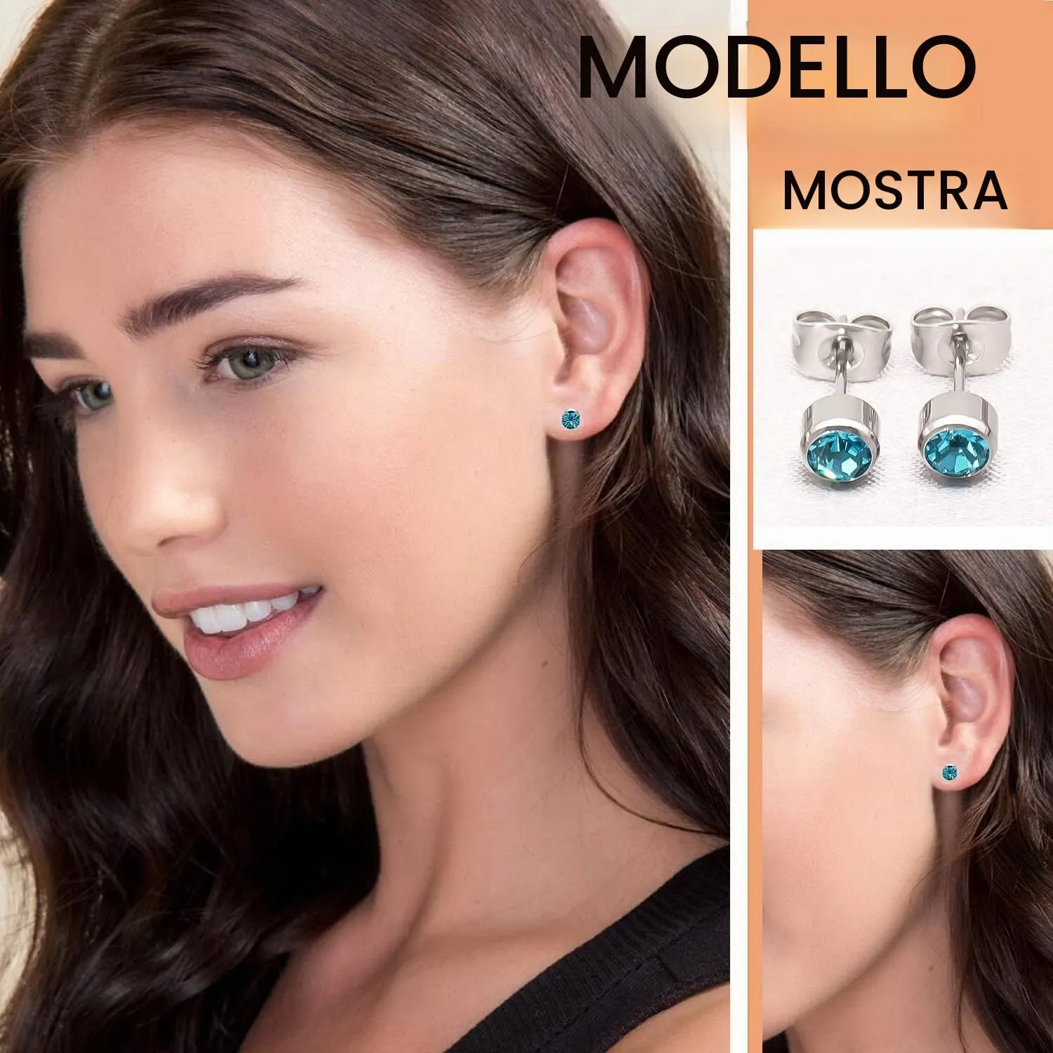 Artskin 3 paia di orecchini a perno da donna in titanio da ragazza orecchini in argento ipoallergenici senza nichel 5 mm a perno - immagine 6