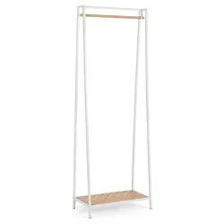 HALDOR Appendiabiti Bianco Acciaio, Legno - immagine 1
