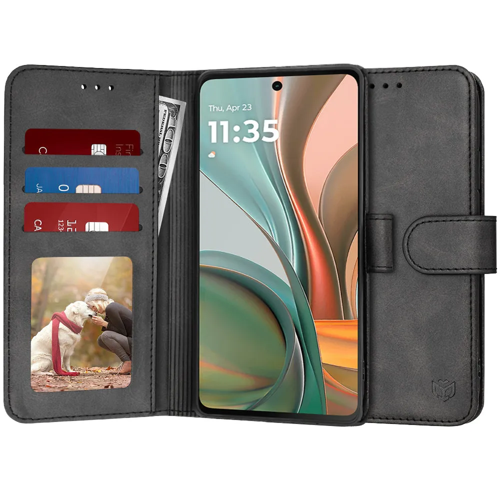 Custodia per Motorola Moto G75, Techsuit, Diary Book, Nera - immagine 1