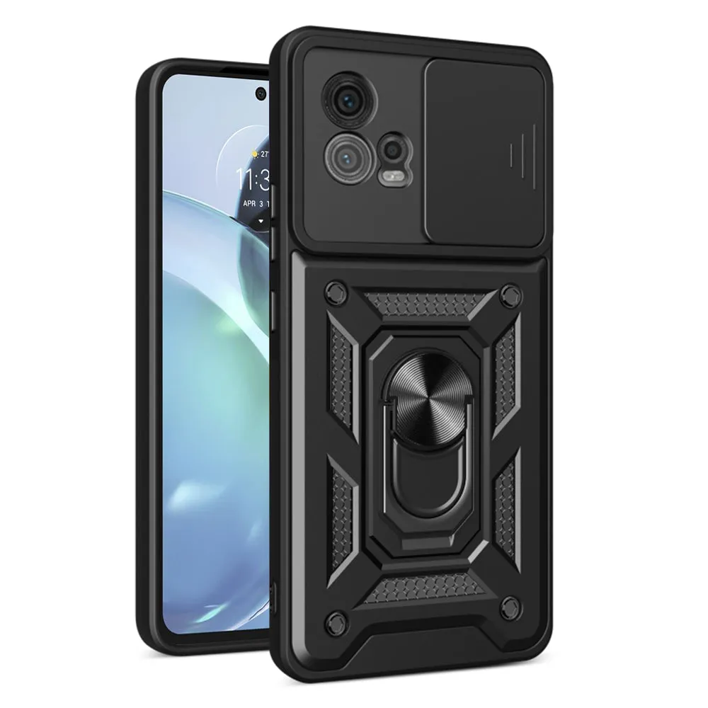 Custodia per Motorola Moto G72, Techsuit, CamShield, Nera - immagine 1