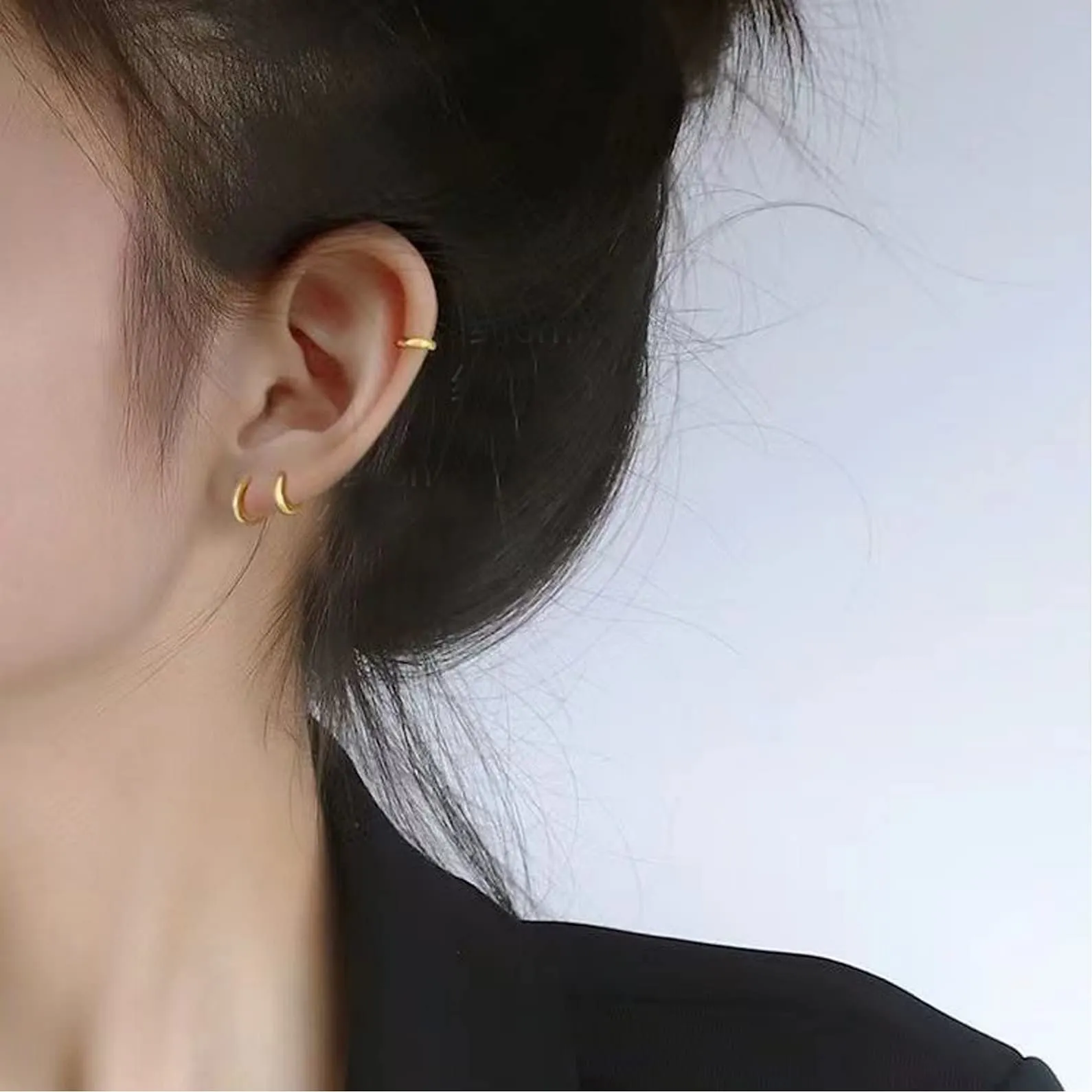 Paia Orecchini Cerchio Argento 925 per Donna, Orecchini Piccoli Set Orecchini Donna Oro, Uomo per Le Donne Ragazze LabbroTrago Cartilagine 6mm - immagine 4