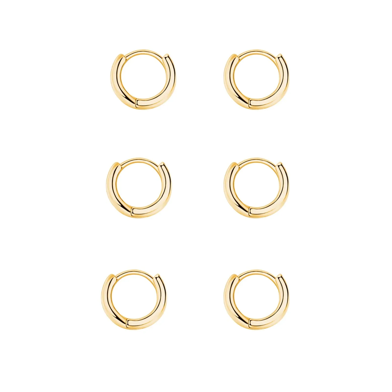3 Paia Orecchini Cerchio Argento 925 per Donna, Set Piccoli Orecchini Oro per Uomo, Donne e Ragazze - Labbro, Trago, Cartilagine 8mm - immagine 1
