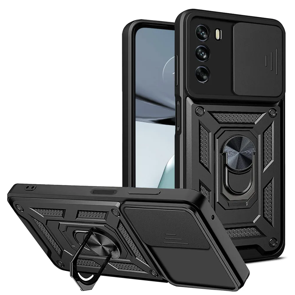 Custodia per Motorola Moto G62 5G, Techsuit, CamShield, Nera - immagine 1