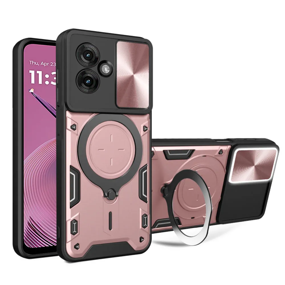 Custodia per Motorola Moto G55, Techsuit, CamGuard Pro, Rosa Oro - immagine 1