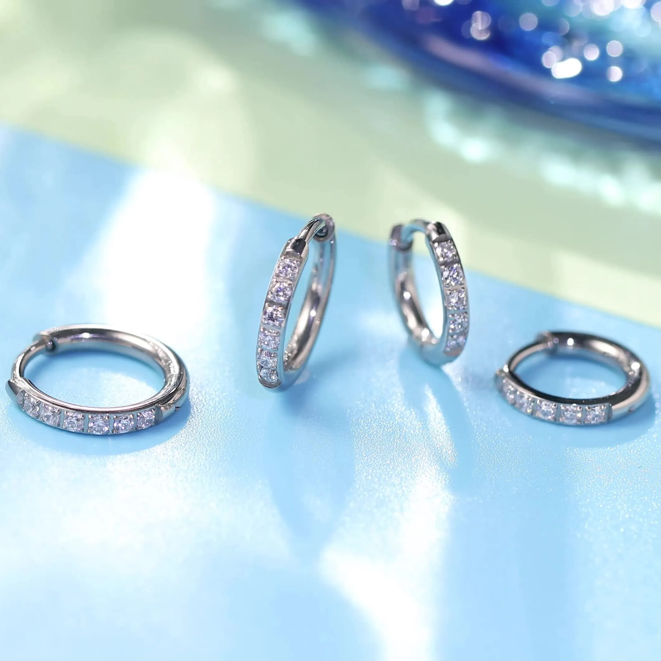 Limerencia Orecchini a Cerchio in Titanio, 8-14 mm Medico Orecchini a Cerchio Piccoli Ipoallergenico Leggeri per Donna Uomo Teen - immagine 8