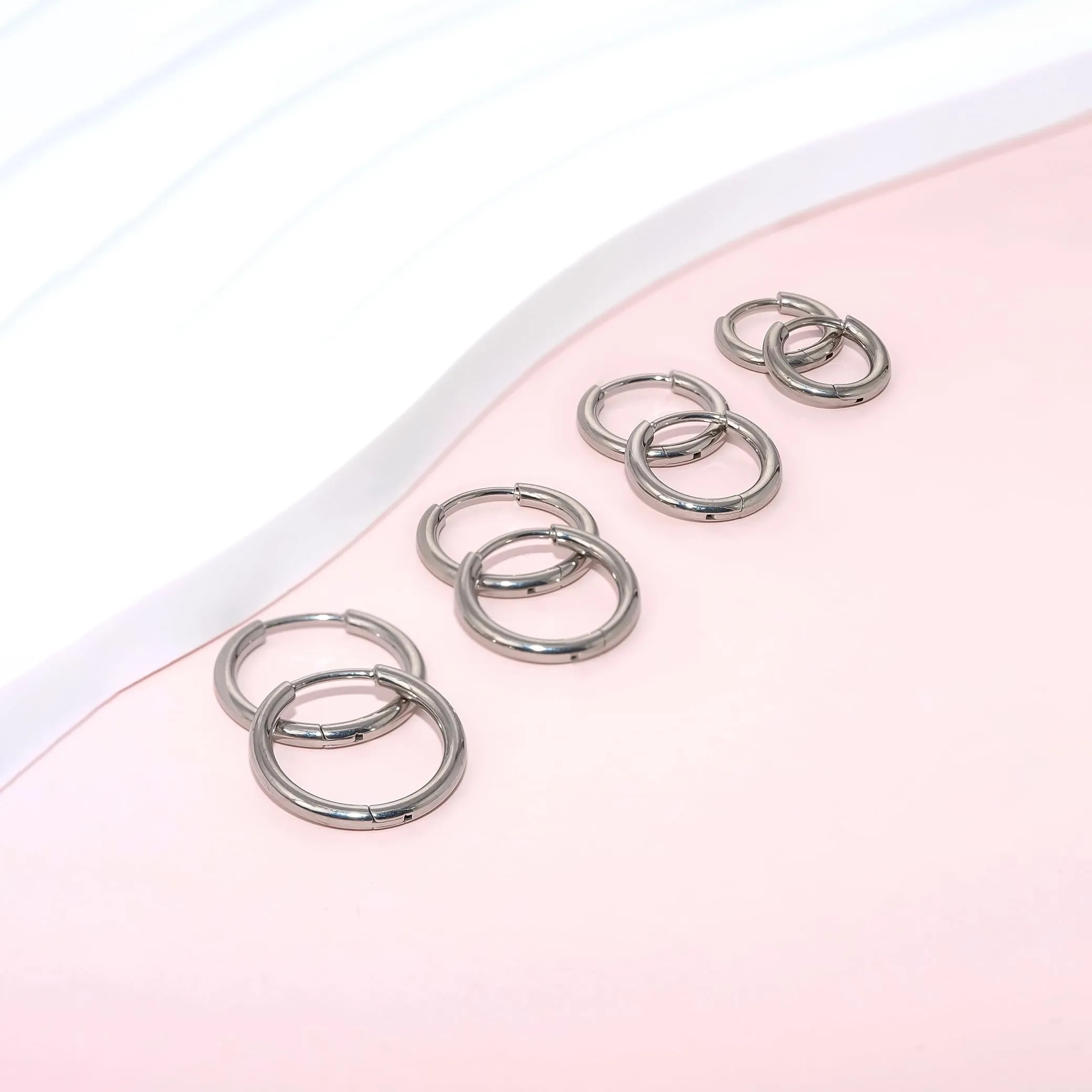 Limerencia Orecchini a Cerchio in Titanio, 8-14 mm Medico Orecchini a Cerchio Piccoli Ipoallergenico Leggeri per Donna Uomo Teen - immagine 8