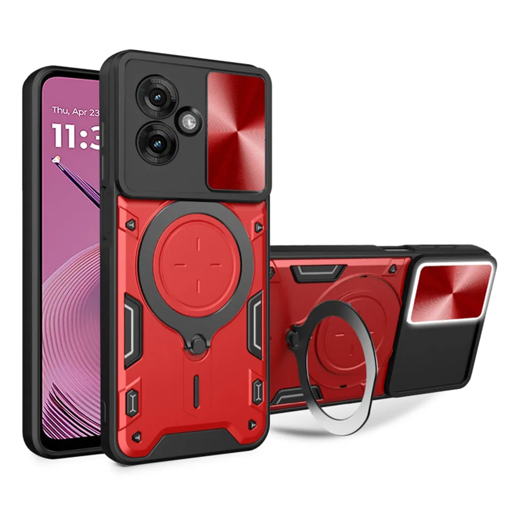 Custodia per Motorola Moto G55, Techsuit, CamGuard Pro, Rossa - immagine 1
