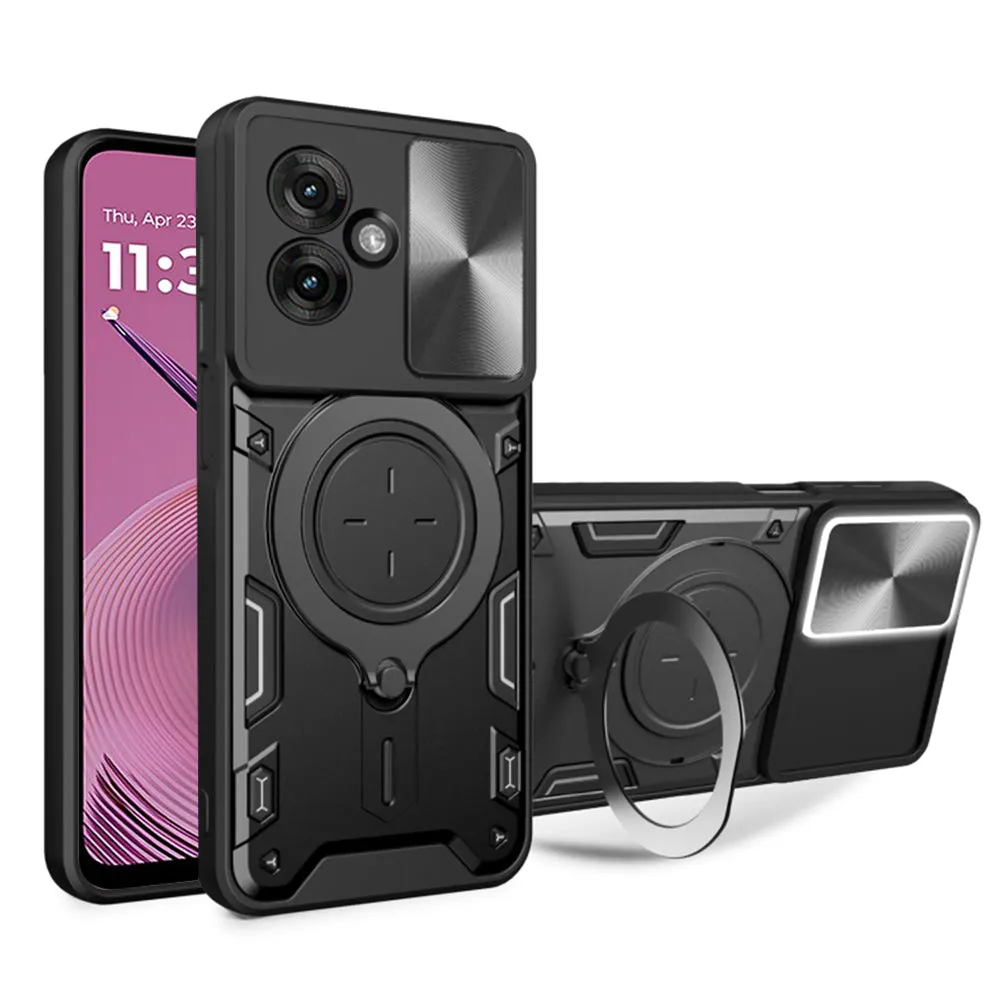 Custodia per Motorola Moto G55, Techsuit, CamGuard Pro, Nera - immagine 1