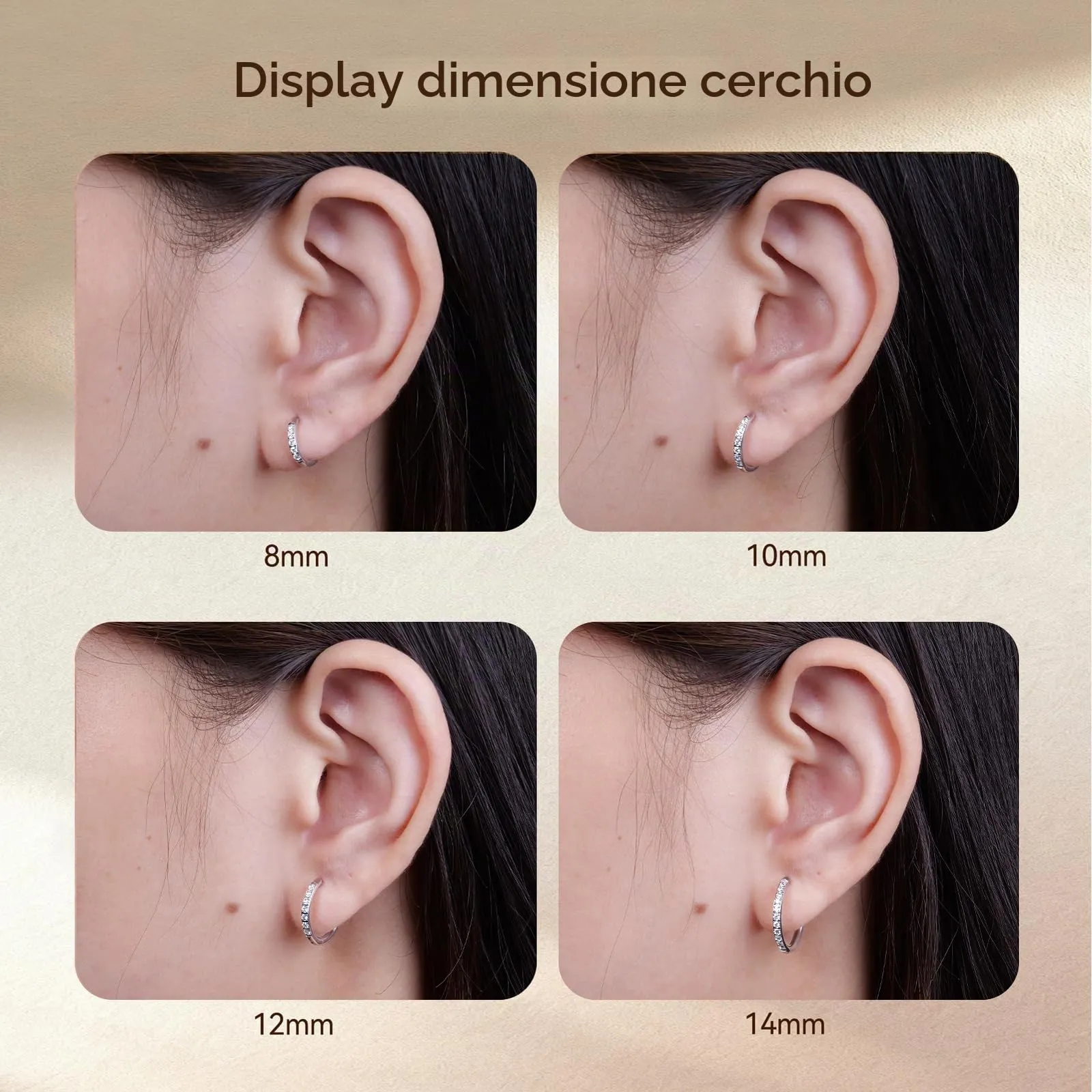 Limerencia Orecchini a Cerchio in Titanio, 8-14 mm Medico Orecchini a Cerchio Piccoli Ipoallergenico Leggeri per Donna Uomo Teen - immagine 4
