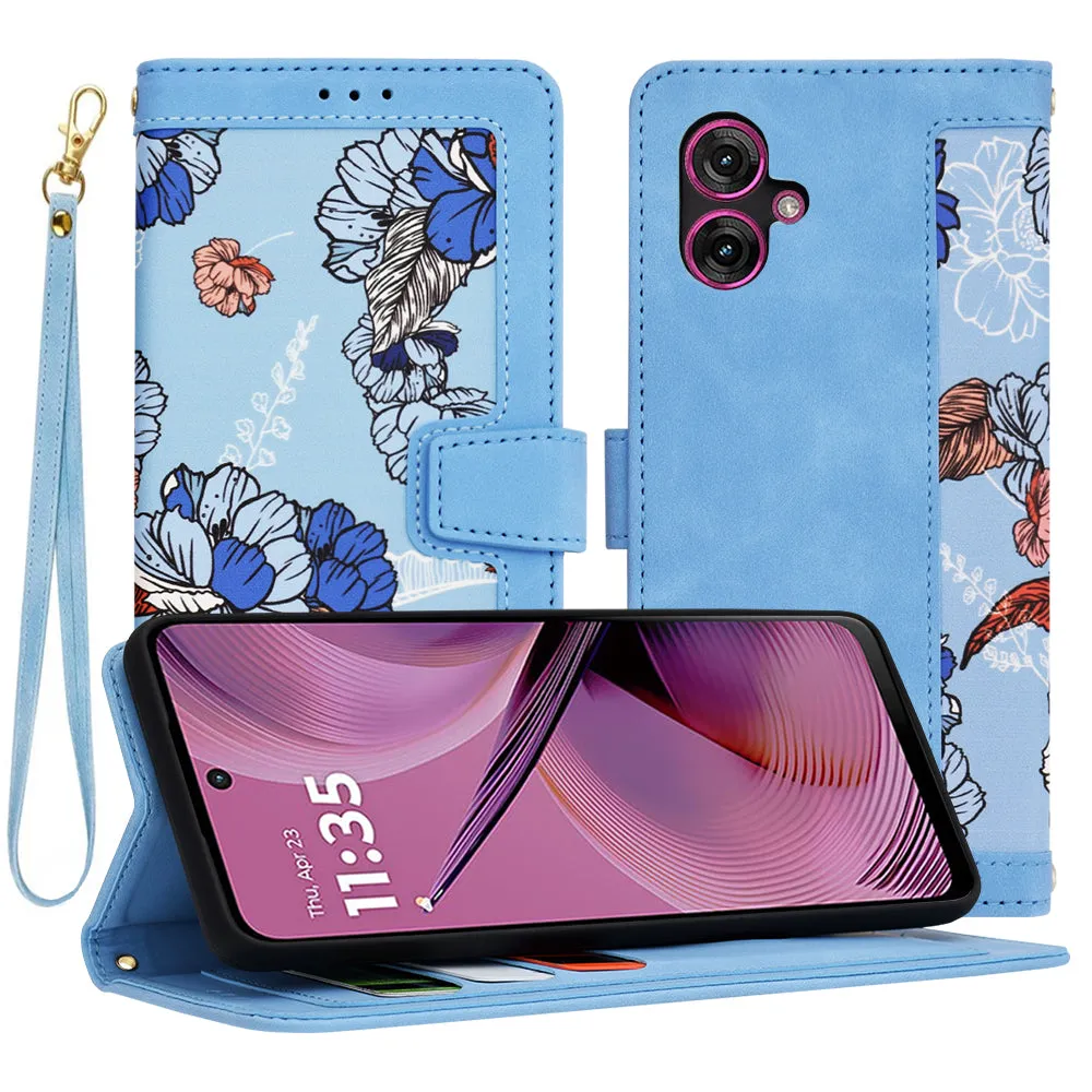 Custodia per Motorola Moto G55, Techsuit, FlipCraft, Blu - immagine 1