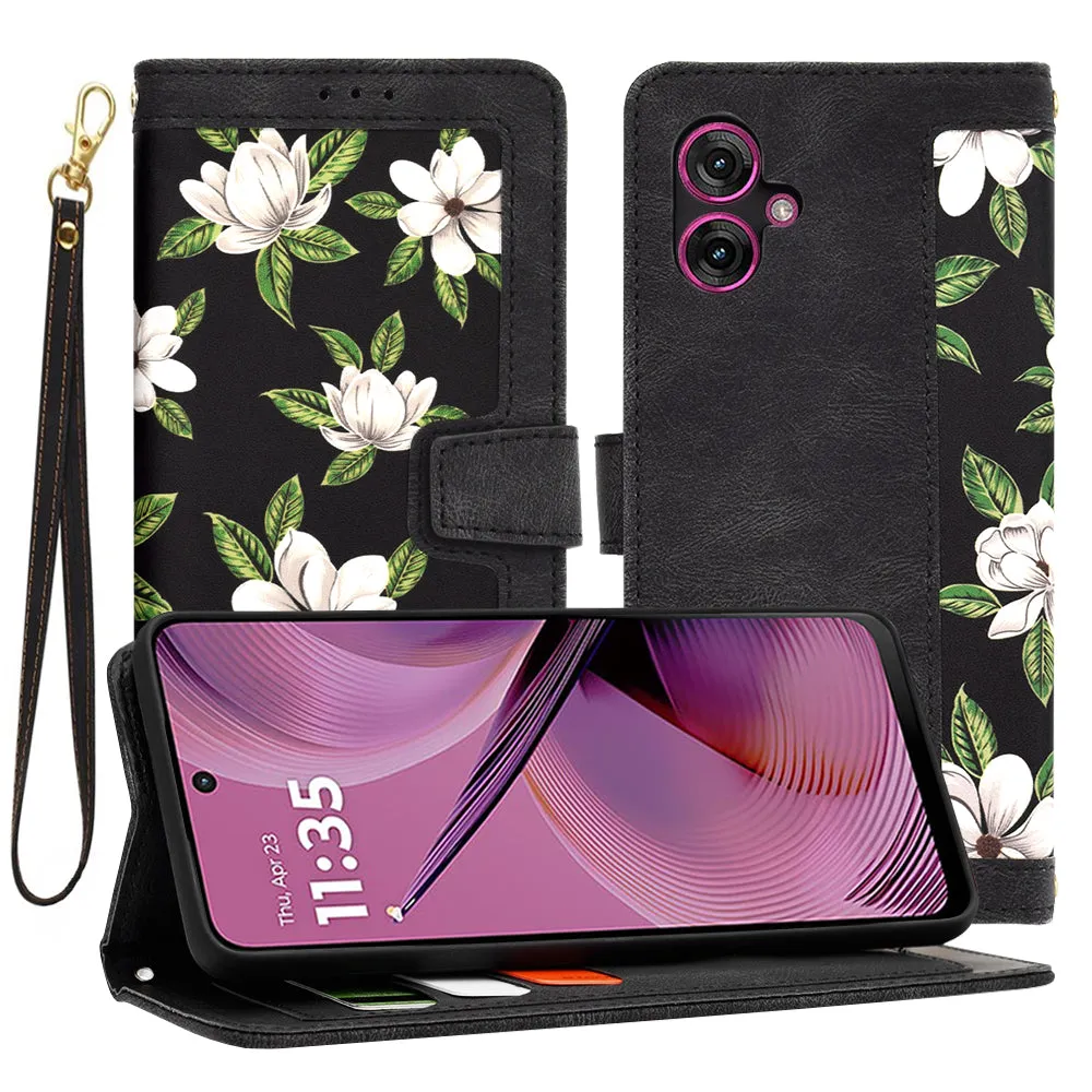 Custodia per Motorola Moto G55, Techsuit, FlipCraft, Nera - immagine 1
