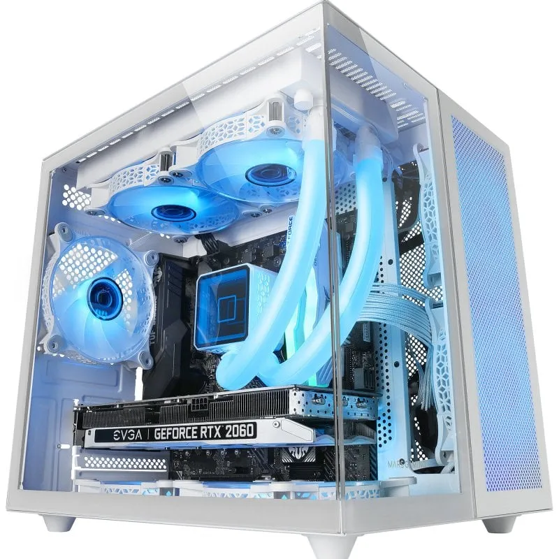 Mars Gaming MC-NOVAM Mini Tower USB-C in vetro temperato Bianco - immagine 1
