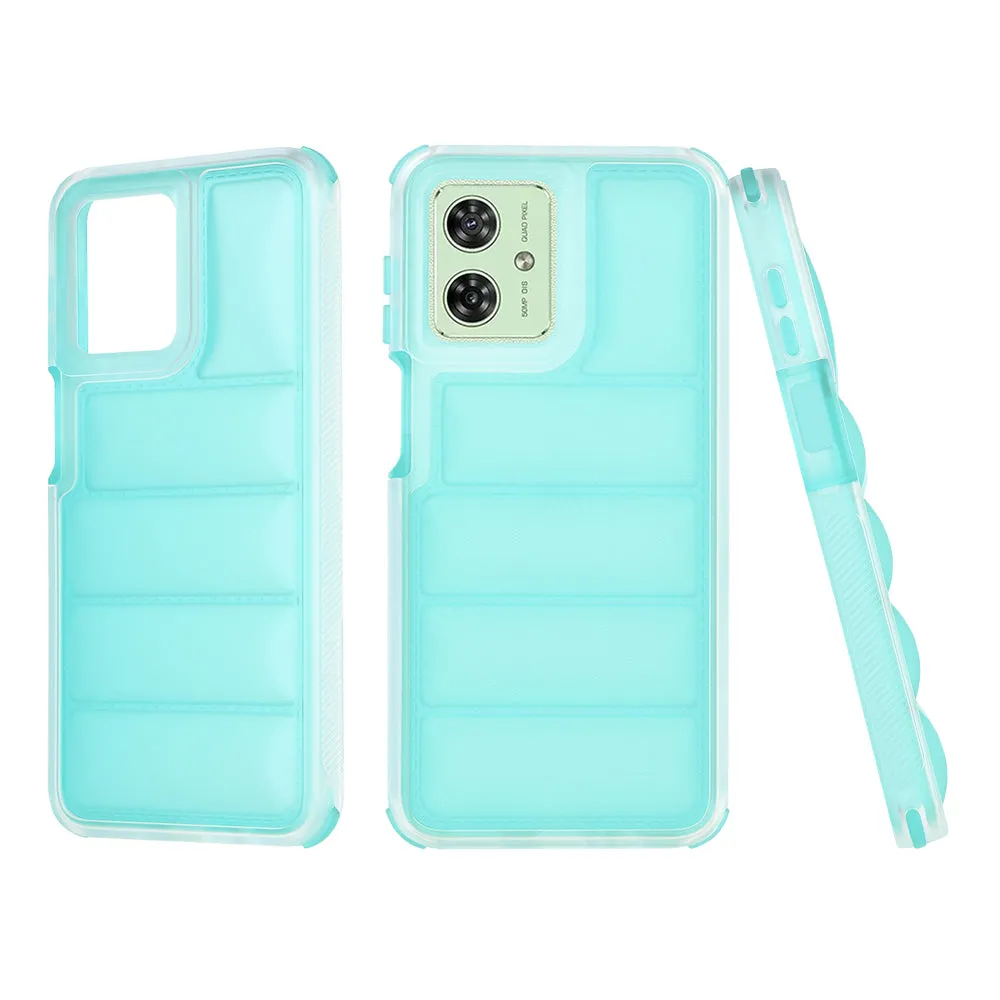 Custodia per Motorola Moto G54, Techsuit, Wave Shield, Turchese - immagine 1