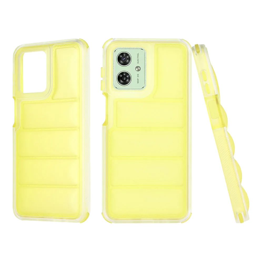 Custodia per Motorola Moto G54, Techsuit, Wave Shield, Gialla - immagine 1
