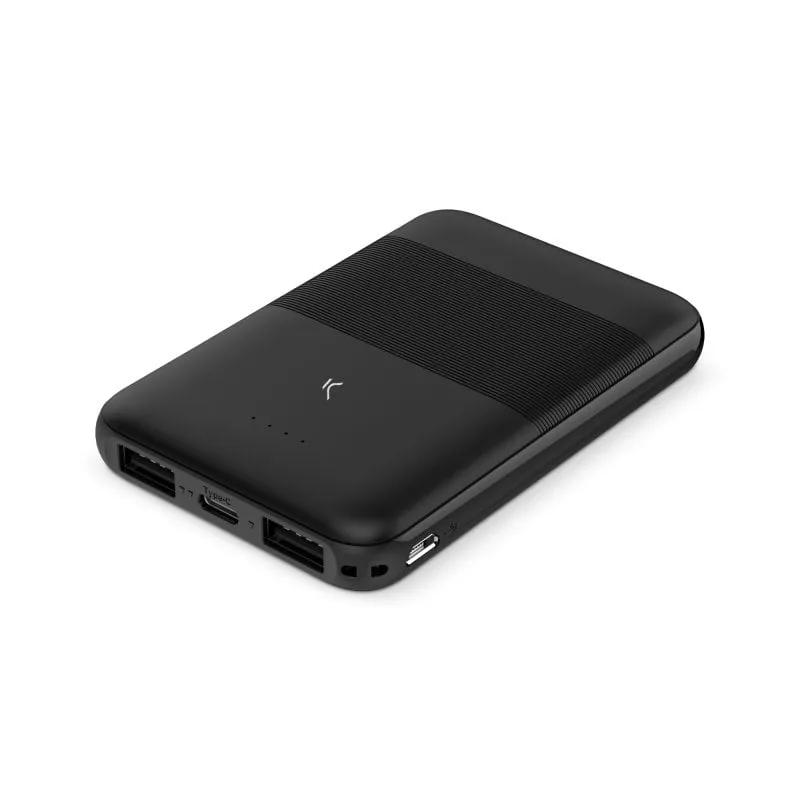 Powerbank Ksix Slim 5000 mAh 10W con cavo USB-A USB-C Nero - immagine 1