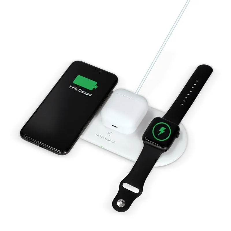 Caricabatterie wireless Ksix Quickcharge da 15 W bianco - immagine 1