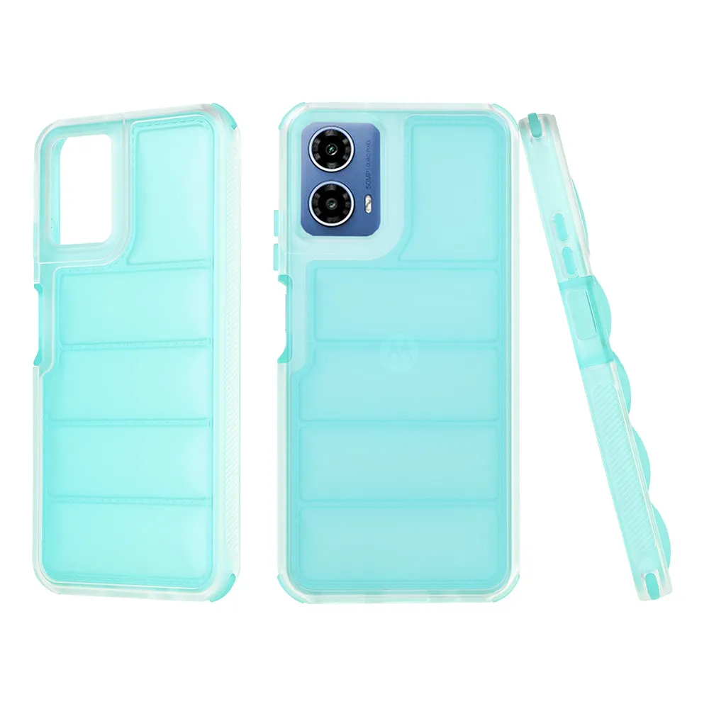 Custodia per Motorola Moto G45 / G34, Techsuit, Wave Shield, Turchese - immagine 1
