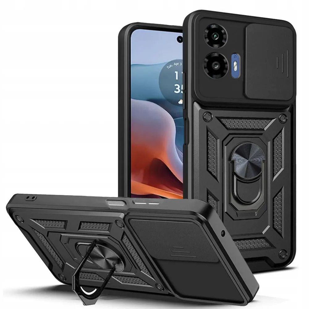 Custodia per Motorola Moto G45 / G34, Techsuit, CamShield, Nera - immagine 1