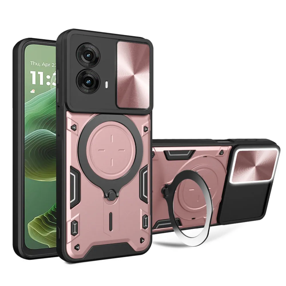 Custodia per Motorola Moto G35, Techsuit, CamGuard Pro, Rosa Dorato - immagine 1