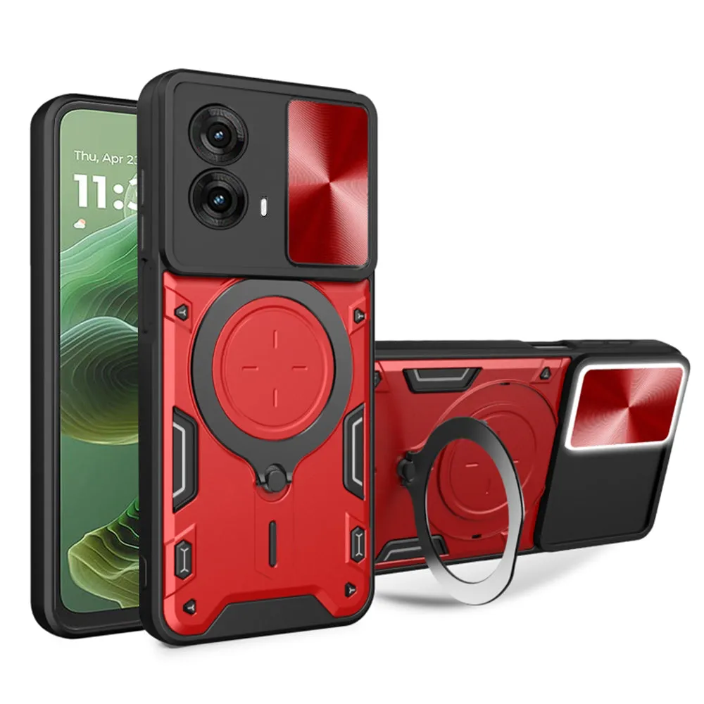 Custodia per Motorola Moto G35, Techsuit, CamGuard Pro, Rossa - immagine 1