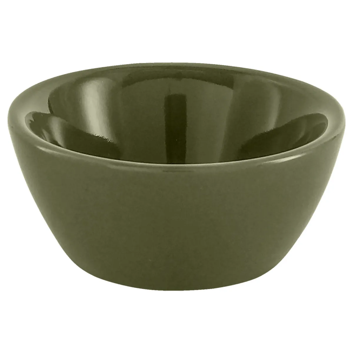 12x VEGA Mini ciotolina Curve; 58 ml, 7x3 cm (ØxH); verde oliva; rotonda; 12 pz. / Pacco - immagine 1