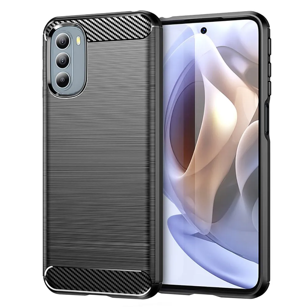 Custodia per Motorola Moto G31 / G41, Techsuit, Carbonio, Nera - immagine 1