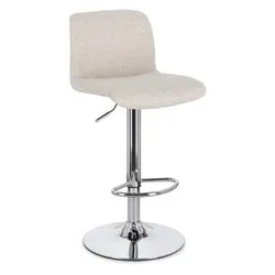 RAFAEL Sgabello Cromo e Beige - immagine 1