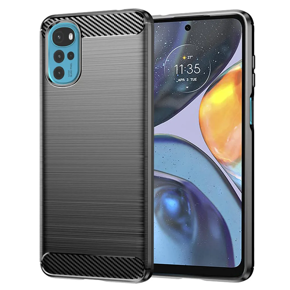 Custodia per Motorola Moto G22, Techsuit, Carbonio, Nera - immagine 1