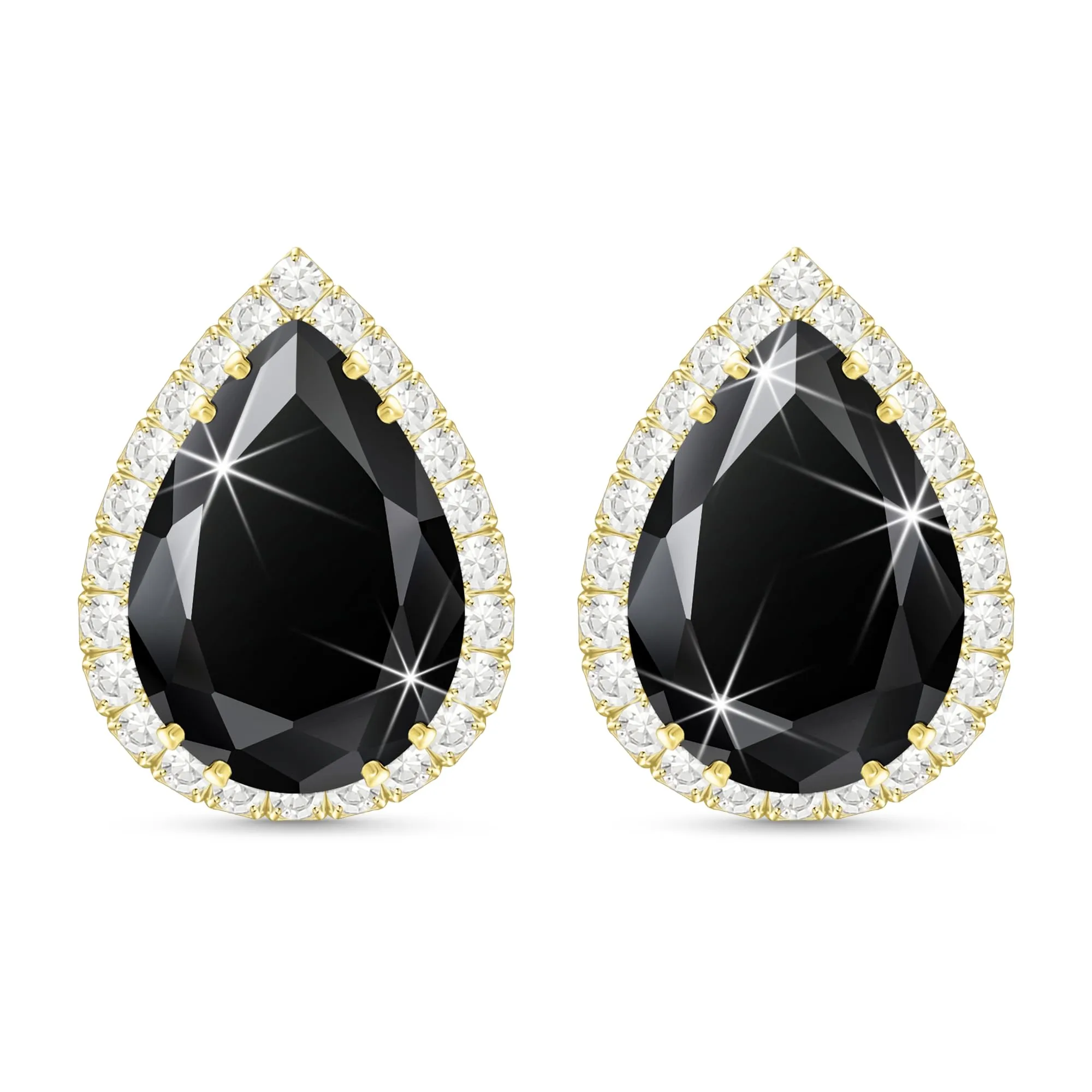 Linawe Orecchini da donna neri, orecchini in oro, set di gioielli, diamanti, gioielli in oro alla moda - immagine 1