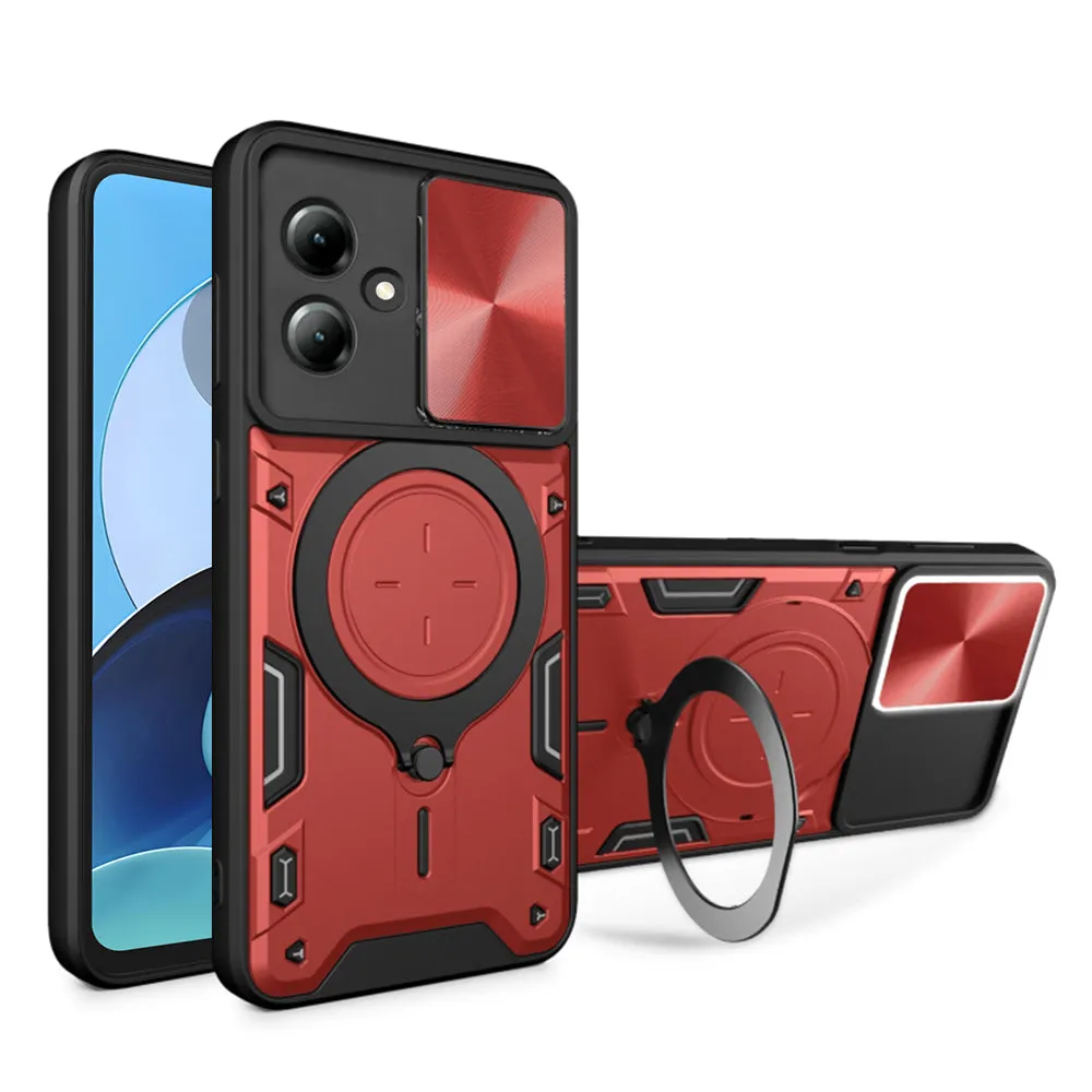 Custodia per Motorola Moto G14, Techsuit, CamGuard Pro, Rossa - immagine 1