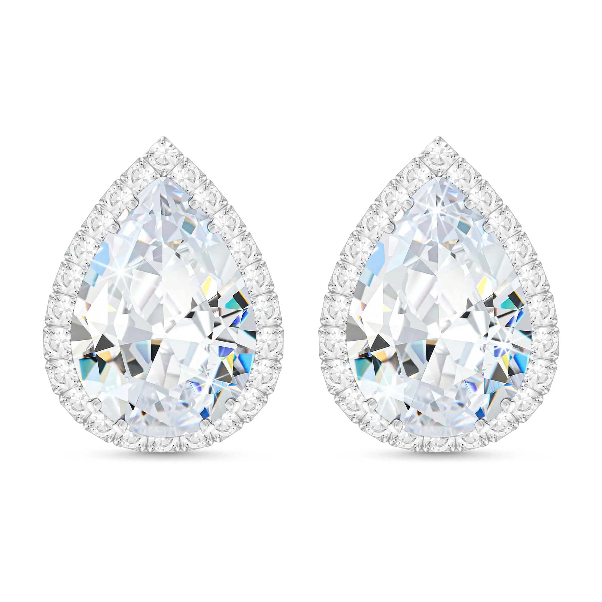 Linawe Orecchini in argento, orecchini a bottone con diamanti da donna, orecchini senza nichel, gioielli alla moda, orecchini, accessori da sposa - immagine 1