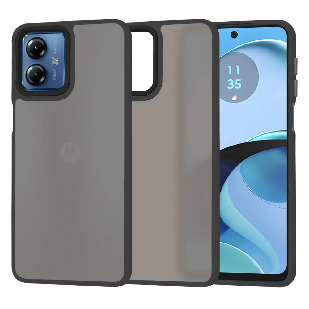 Custodia per Motorola Moto G14, Techsuit, HaloFrost, Nera - immagine 1