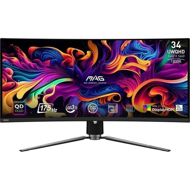 Monitor PC MSI MAG 341CQP QD-OLED 34" UWQHD 175Hz QD-OLED Curvo FreeSync Premium Pro HDR400 - immagine 1