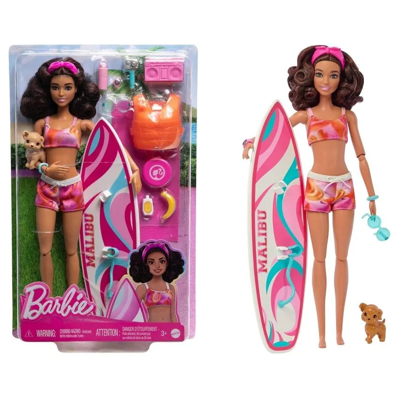 Mattel Barbie Surfista e Cagnolino - immagine 1