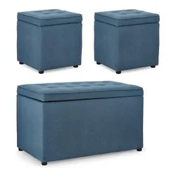 DERRICK Set pouf Blu - immagine 1